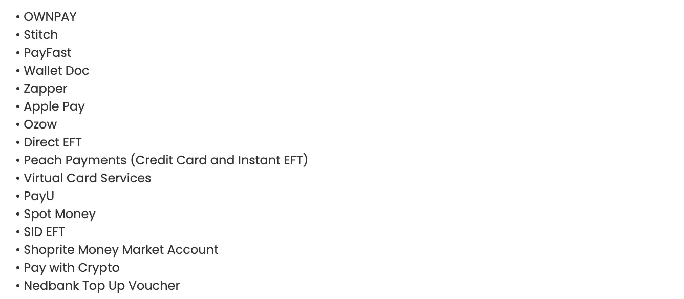 HollywoodBet South Africa Payment Methods Guide